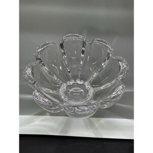 Vintage Bayel French Crystal bowl in an opening flower- -5.5 in Wide-3 in Tall.